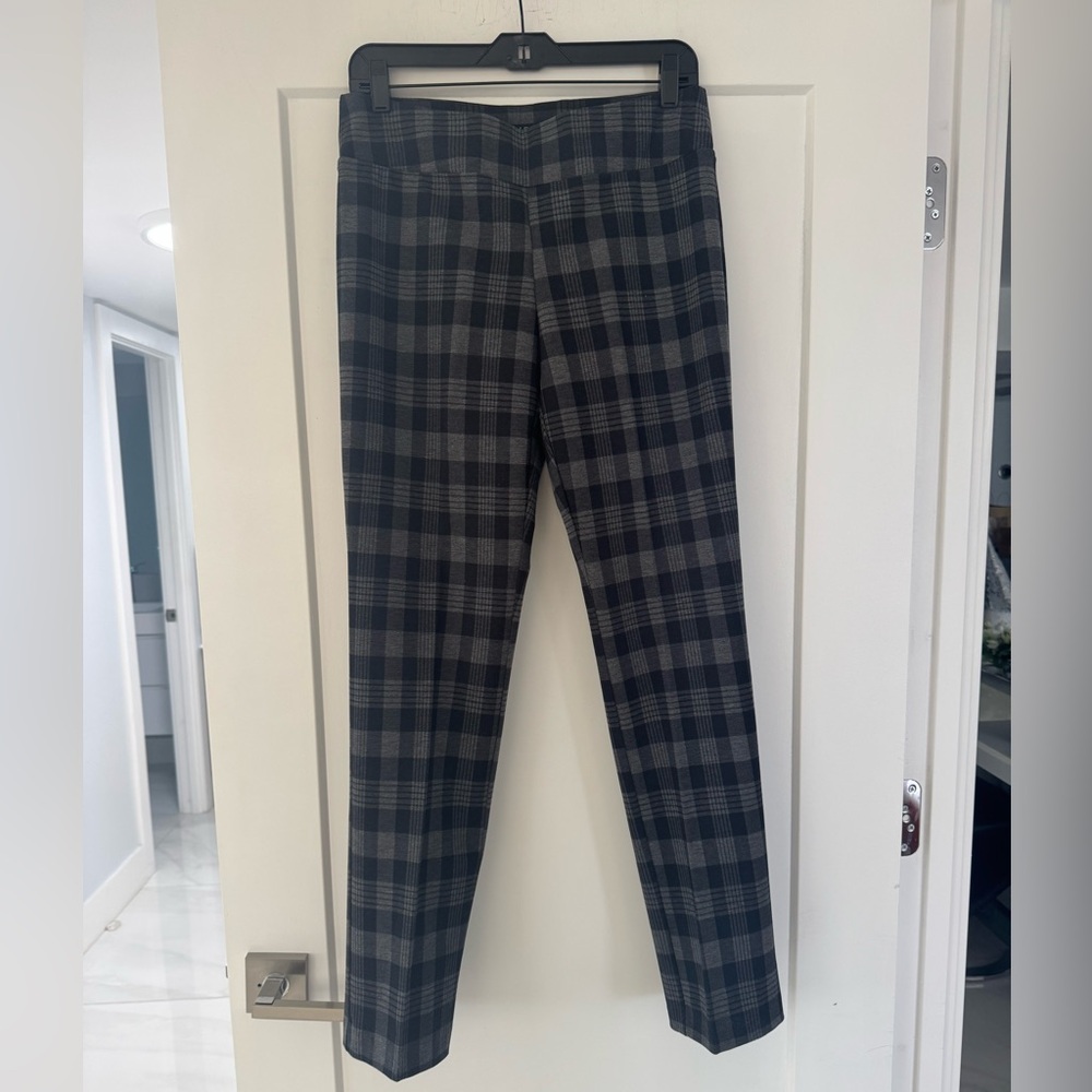 INSIGHT Charcoal Checkered Stretch Pullover Pants. Size 10